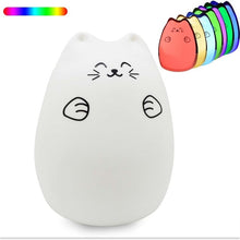 Load image into Gallery viewer, Silicone Touch Sensor LED Night Light For Children Baby Kids 7 Colors 2 modes Cat LED USB LED Night Lamp